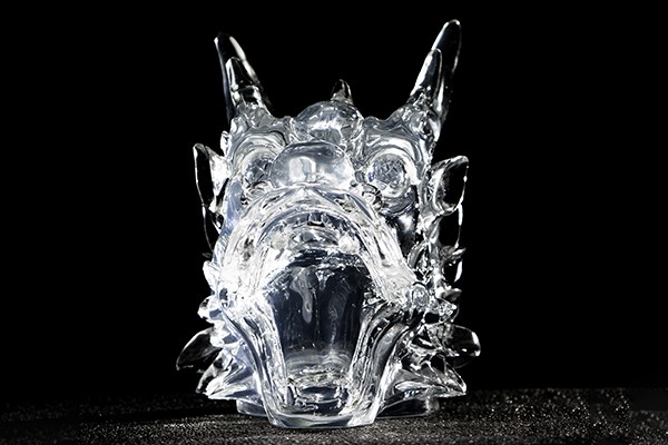 Clear Resin Dragon Head Sculpture – Custom Mythical Decor